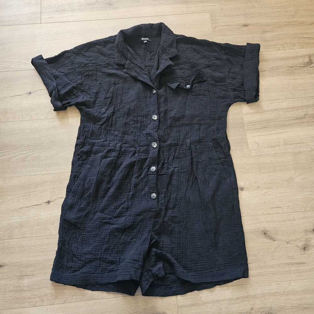 Madewell Textured Black Romper